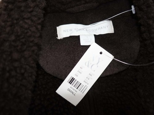 New York & Company Women's Sherpa Lined Moto Jacket Size Small Dark Brown NY CO - Picture 5 of 8