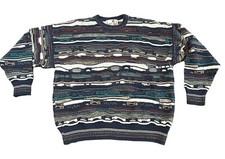 Vintage Florence Tricot Biggie 3D Cosby Coogi Textured Knit Sweater Men  s XL
