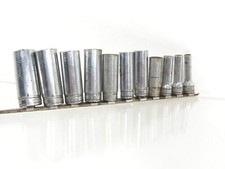 SET OF 11 SNAP ON DEEP SOCKETS 3/8" DRIVE 7/8" - 1/4" SO100