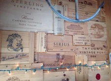 25 Assorted BRANDED WINE PANELS.  SIDE /End Tops / Wood Different Sizes.