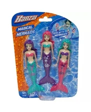 Banzai Magical Mermaids 3 Pack Dive Pool Kids Swim Toys