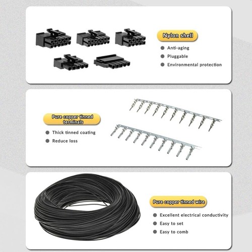 24 Pin to 8 Pin ATX PSU Main Power Adapter Braided Sleeved Cable for Dell PCs - 第 2/8 張圖片