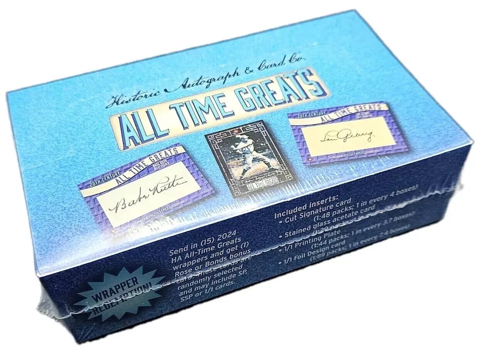 Caja de pasatiempos sellada de fábrica de béisbol grandes de todos los tiempos autógrafos históricos 2024