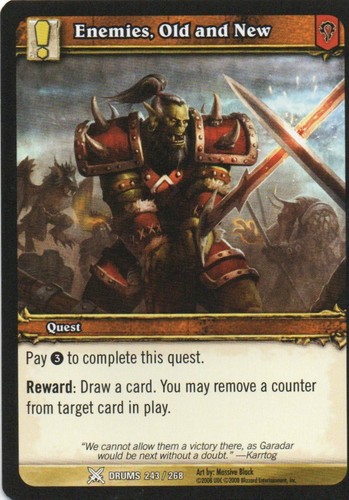 WOW World Of Warcraft CCG Drums Of War 2008 Individual Trading Cards - Picture 121 of 141