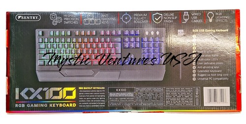 Sentry Pro Gaming RGB Light-up Keyboard HI-SPEED Wired USB Multi Color LEDS - Picture 2 of 5