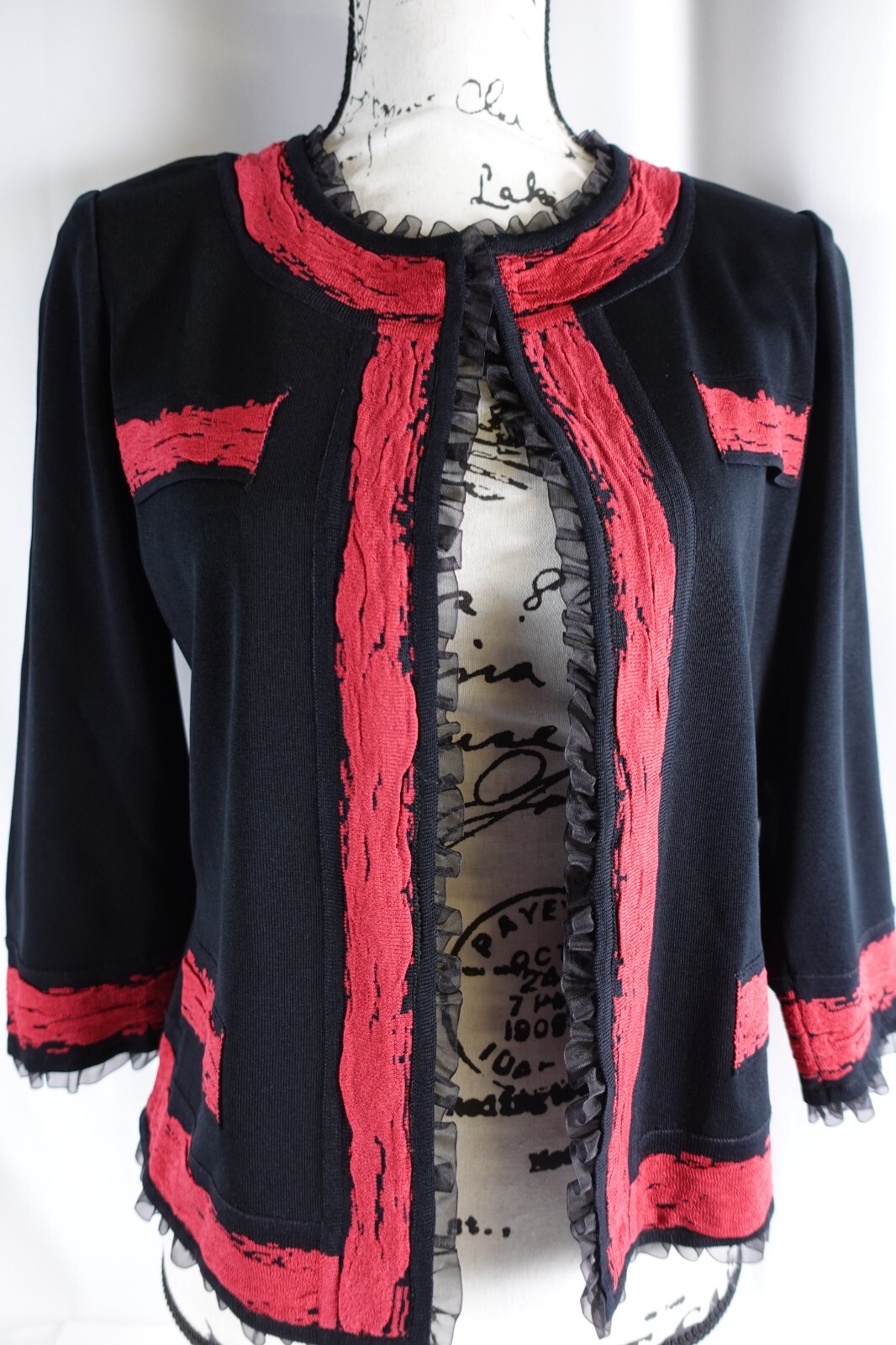 Ming Wang Womens Hook Loop Blazer Jacket Size Med… - image 2