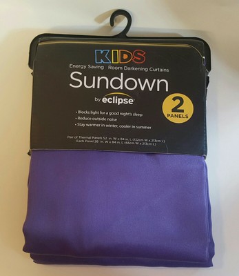 Room Darkening Curtains Blocks Light 2 Panels Purple Sundown