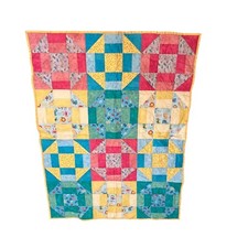 Handmade Quilt Baby Blanket Throw Animals Dots Fish Size 45 X 34 1/2  