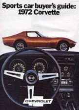 CORVETTE 1972 Sales Brochure 72 Vette