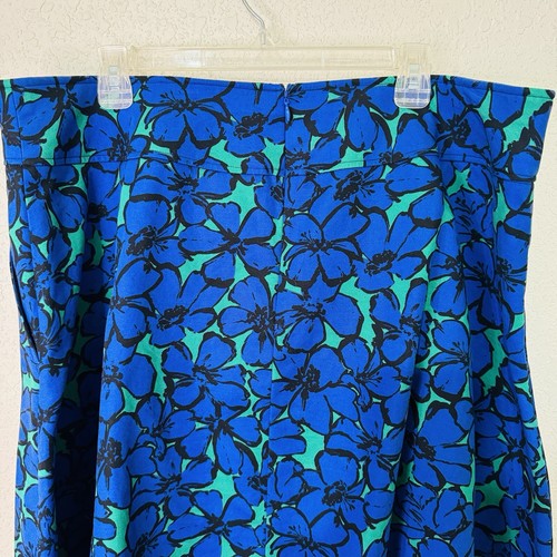 Lane Bryant The Modernist Collection Flare Floral Skirt Sz 20 Plus Blue Green - Picture 7 of 8