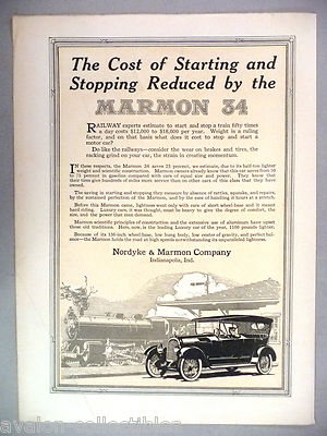 Marmon 34 PRINT AD - 1916 ~~ car, automobile, auto, motorcar