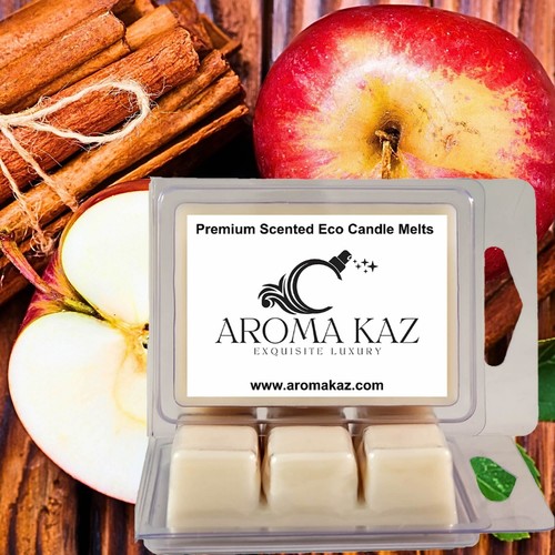 Apple Spice & Cinnamon Scented Candle Melts 80hr Clam Packs Hand Poured - 第 1/10 張圖片