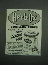 1954 Herb-Ox Bouillon Cubes Ad - New Plastic Jars