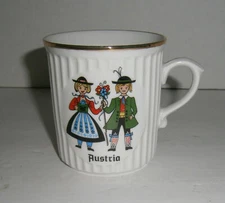 New Austria Souvenir Hassenpflug Gold Trimmed Coffee Mug Tea Cup  