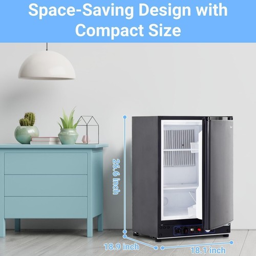 SMETA Propane Refrigerator 2.1 Cu.Ft, RV Fridge 3 Way Gas Fridge Power, Off Grid - Picture 7 of 12