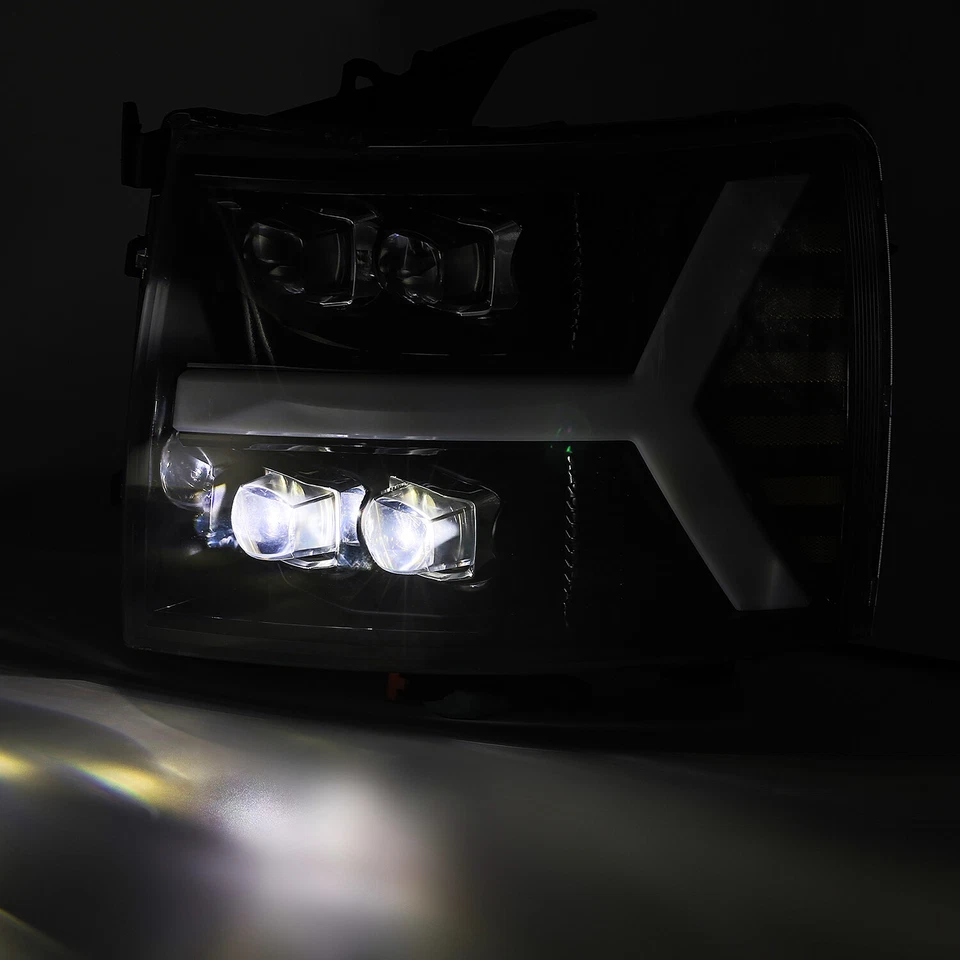 Faros proyectores LED negro azabache para Chevrolet Silverado serie NOVA 07-13 Foto 4 de 4