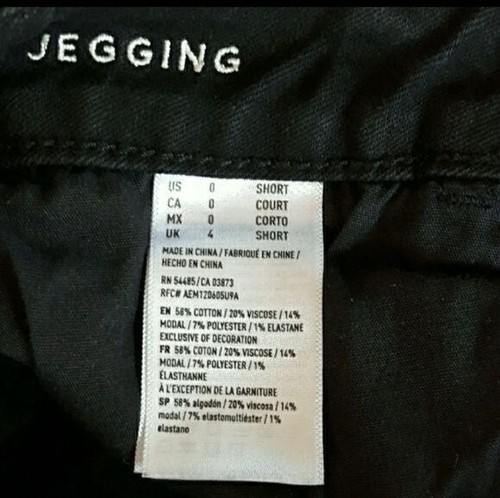 AEO Jegging Petite 0S Short Super Stretch Distressed Low Rise Skinny Black - Picture 8 of 8