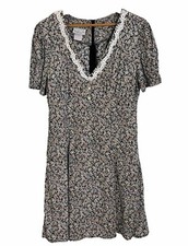 Vintage 90s BLONDIE AND ME Dress Womens 11/12 Prairie Floral Lace Cottegecore