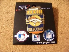 SB S.B. Super Bowl XXXIII 33 Denver Broncos 1998 AFC Champs lapel pin NFL