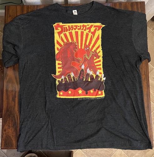 Vintage 1998 Ultraman Gaia Dark Gray T Shirt Tsuburaya Productions Men’s 2XL EUC - Picture 2 of 20