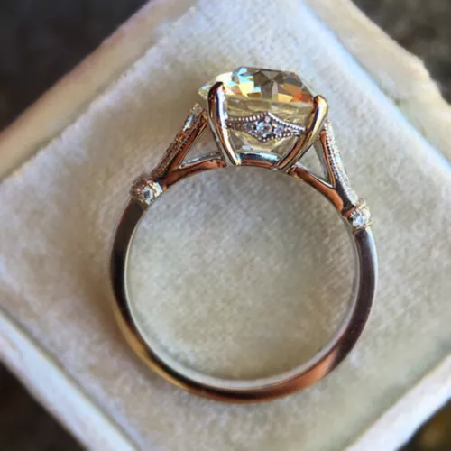 Women Fashion Cubic Zircon Wedding Jewelry 925 Silver Filled Ring Sz 6-10 - Picture 6 of 11