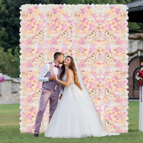 Artificial Flower Wall Panels for Wedding Backdrops and Home Interior Decoration - Picture 19 of 286