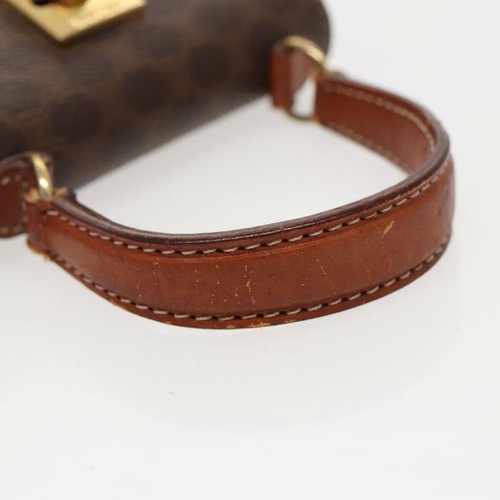 CELINE Macadam Canvas Hand Bag PVC Leather Brown Gold Auth 94284 - Picture 7 of 22