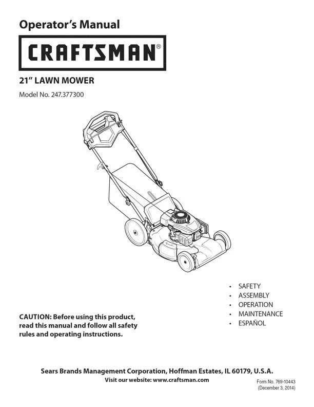 Owner s Manual Sears Craftsman 21