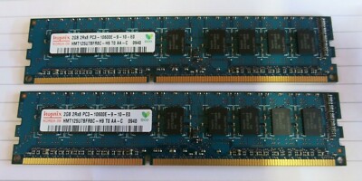 2 x HP Hynix HMT125U7BFR8C-H9 500209-061 501540-001 2GB PC3-10600 DDR3 CL9 240P
