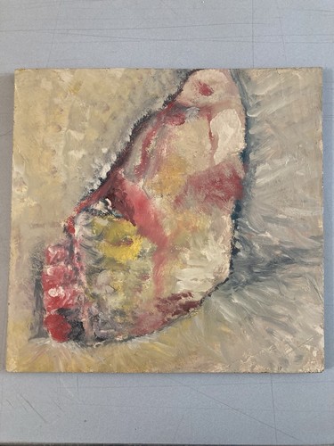 Very Pretty Painting Oil Wood Marie Magescas Abstract 1993 Expressionism Art - Picture 2 of 9