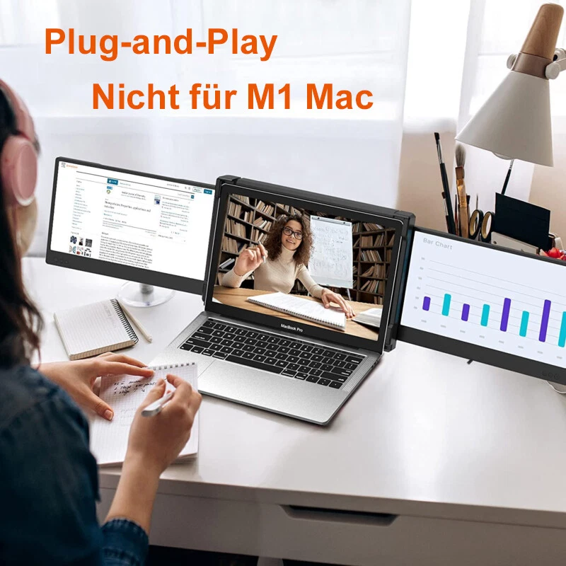 GTMEDIA Dual Triple Tragbarer HD Monitor Extender Bildschirm für 13-17,3" Laptop - Bild 4 von 4