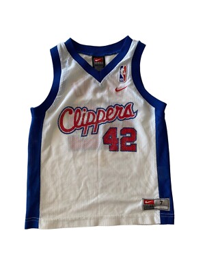 Nike Team NBA LA Clippers Elton Brand #42 Jersey White Boys SZ 7