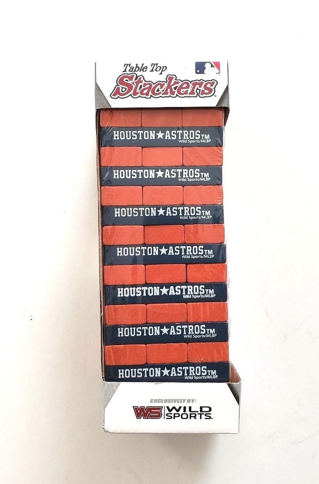 Houston Astros MLB Wild Sports Table Top Wood Stackers Blue / Orange