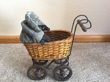 Vintage Antique Victorian Baby Doll Buggy Carriage/Pram Wicker/Metal/Wood