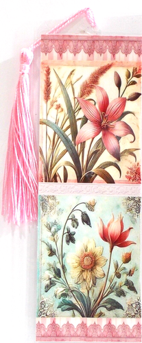 VINTAGE LOOK LILY SPRING FLOWERS,PLANTS,UNIQUE LAMINATED BOOKMARK