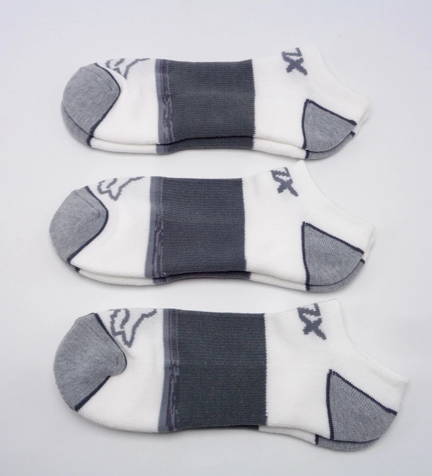 Fox Racing Tech No Show Socks 3 Pack Adult Men's S/M White - Image 2 of 4