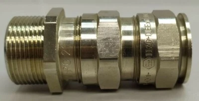 (AMPMECH) EATON CROUSE-HINDS /CAPRI EXD & EXE GLAND (UNV), ADE4F, M20 NICKEL BRP - Image 1 of 4