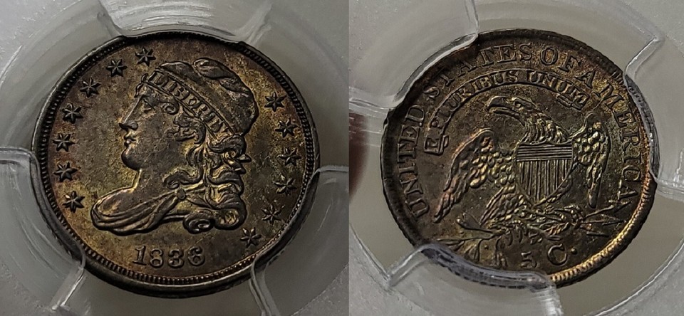 1836 H10C Small 5C MS63 PCGS