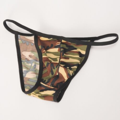 Mens Camo G-String Briefs Print Sexy-Lingerie Bikini Underwear Panties T-Back - Picture 6 of 9