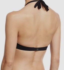 $180 Lise Charmel Women's Black Laser-Cut Triangle Bikini Top Swimwear Size L