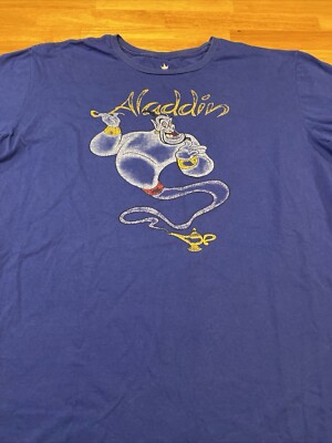Disney Aladdin Big Genie T Shirt Mens 2XL Blue Movie Promo Indie Hipster 