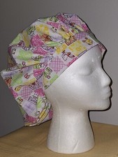 Easter Blocks Medical Surgical Bouffant Scrub Hat