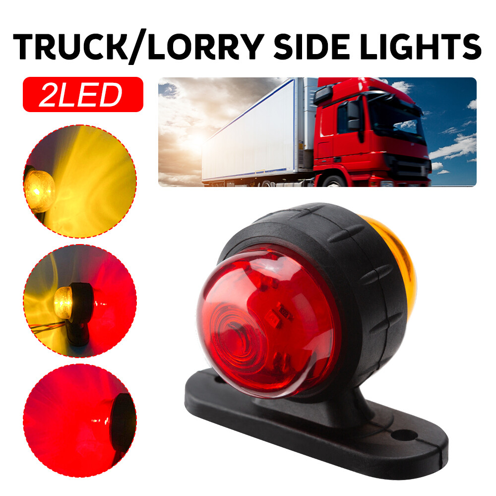 2X Red Yellow LED Side Marker Lights Truck Trailer Clearance