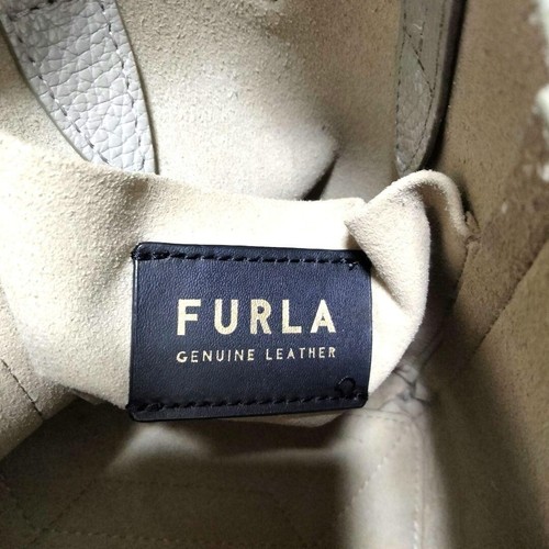 FURLA Greige 2Way Leather Logo Net Mini Tote Bag - Gebraucht - Bild 11 von 14