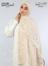   Moroccan Zellige Inspired Jacquard  Chiffon Shawl 190*70 Hijab 