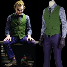 The Batman Dark Knight Joker Cosplay Outfit Men Cosplay Costume Purple Overcoat