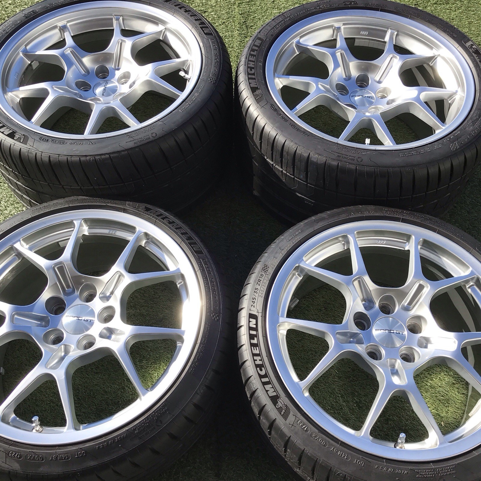 18 19 FORD GT RIMS TIRES OEM GENUINE SET FACTORY WHEELS 4G7V1007DA BBS