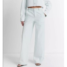 NEW NWT Vince Washed Cotton Wide-Leg Trouser Size 30 Cotton Casual Icy Blue 395