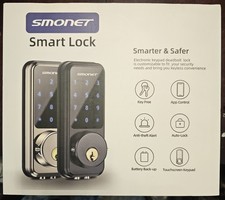 Smonet Smart Lock Front Door Electronic Keypad Deadbolt Lock SMUS-MD-BLK-HUB