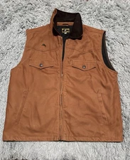 Wyoming Traders Concealed Carry Vest Mens L Brown Canvas Western Cowboy Outdoor